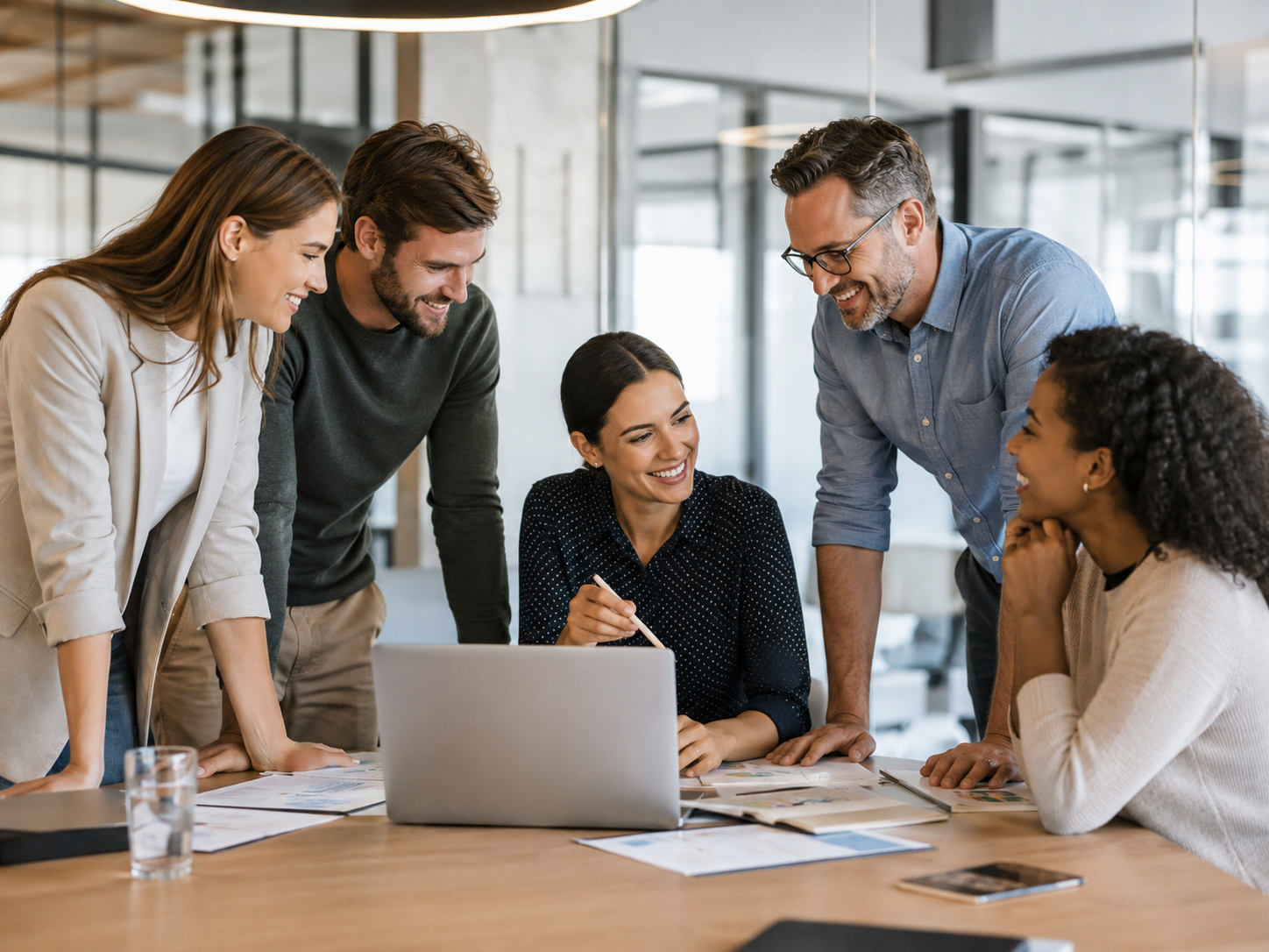 Kooperative Besprechung in modernem Büro