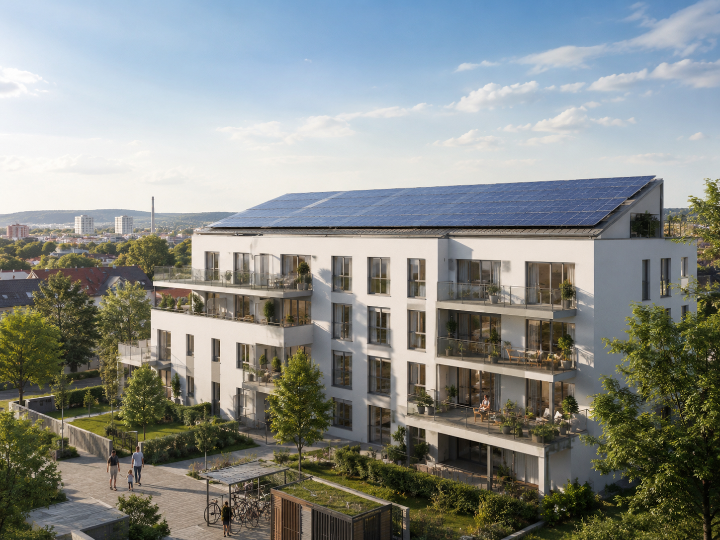 Moderne Wohnanlage im Sonnenlicht